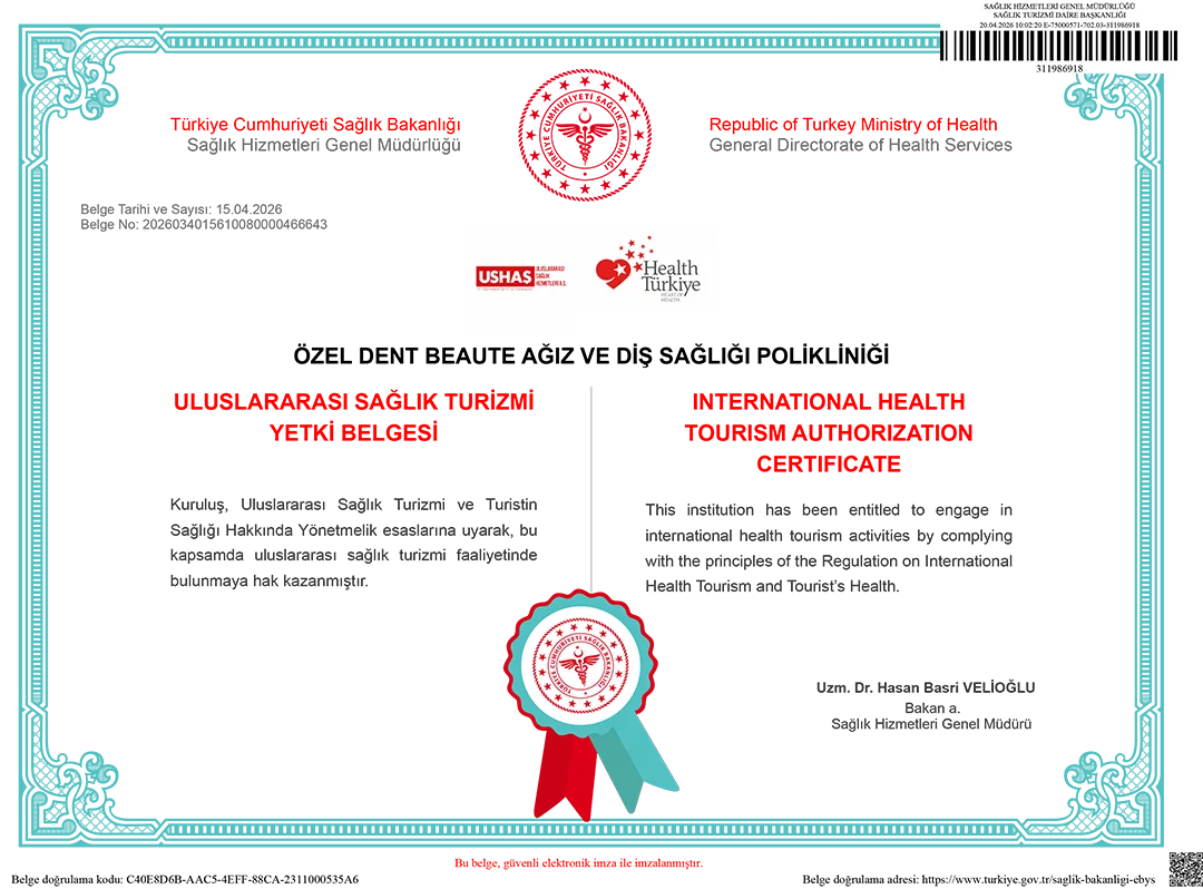 Health Tourism Authorization Certificate - Ministry of Health Turkey